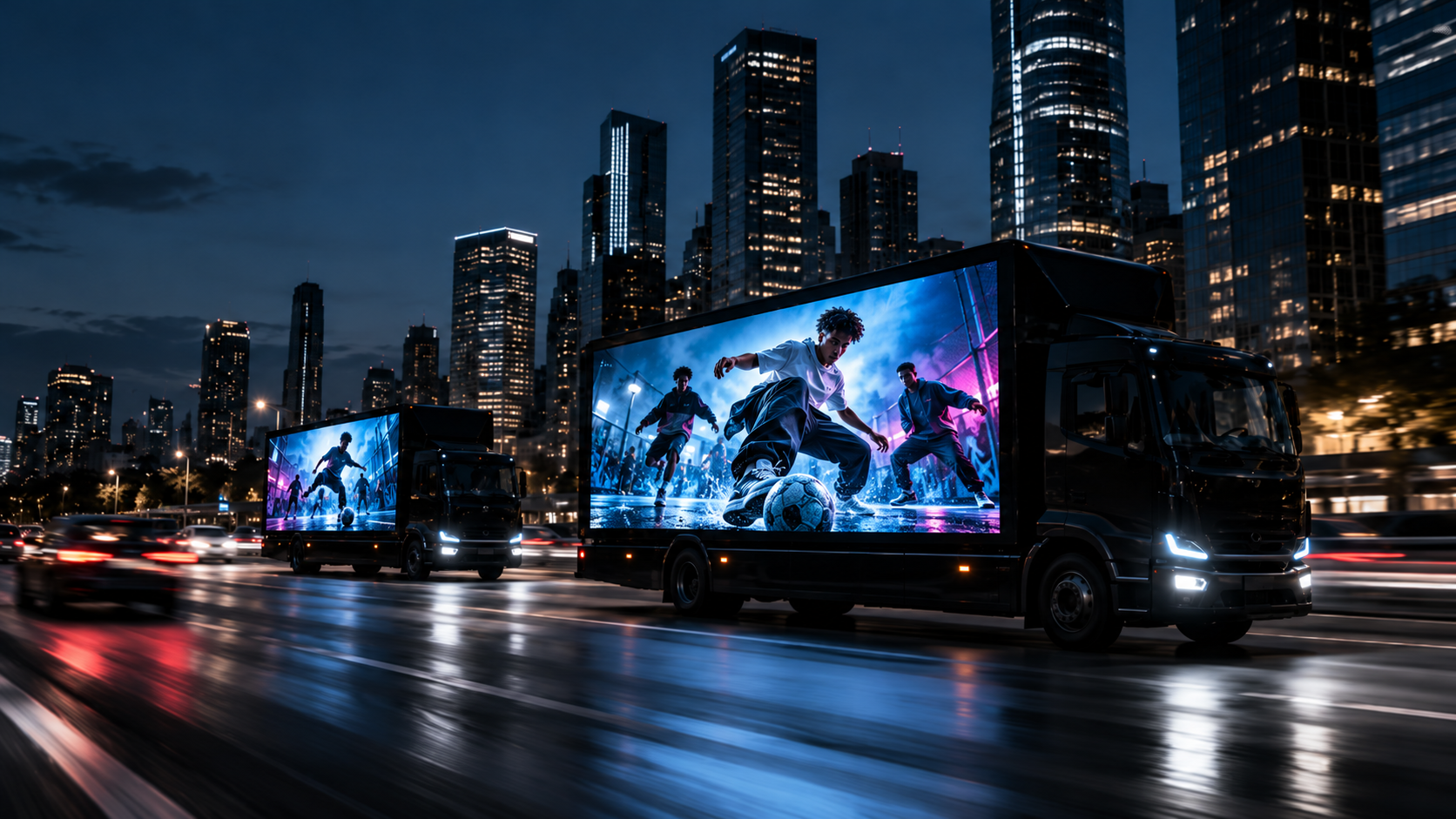 Nike Toma El Juego LED truck in Buenos Aires
