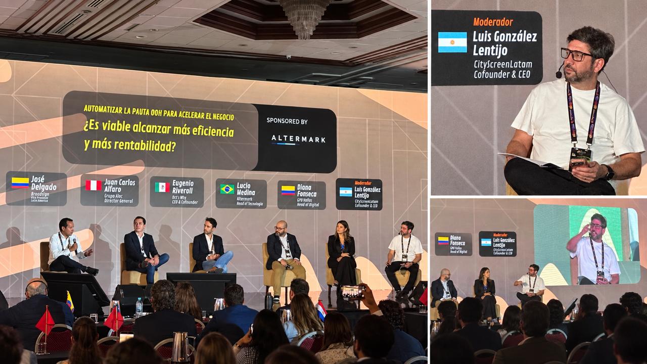 OOH management and sales automation panel at FORO ALOOH LATAM 2026 in Lima, Peru